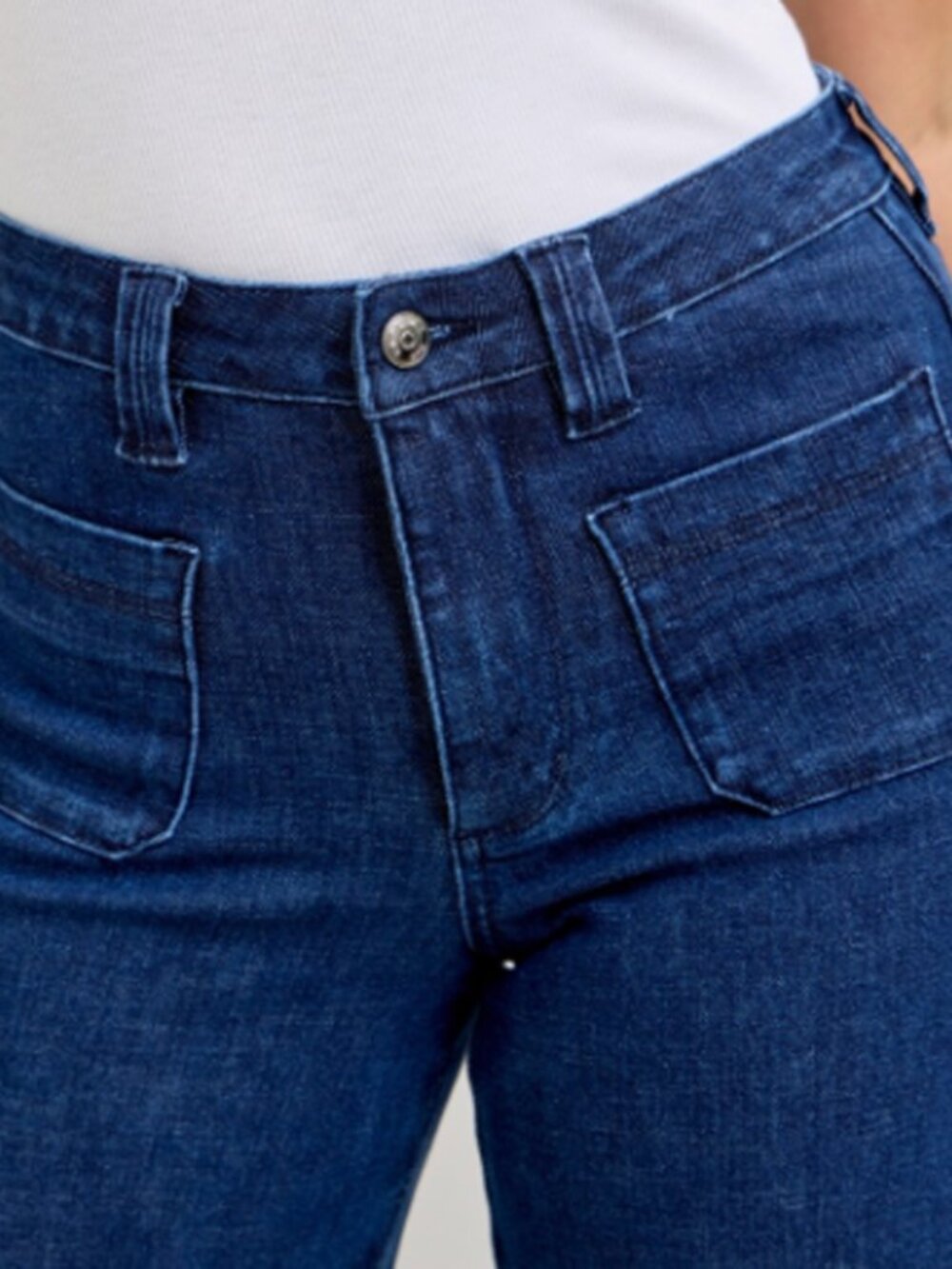 Judy Blue High Waisted Twisted Seams Retro Wide Leg Jean - Picture 5 of 6